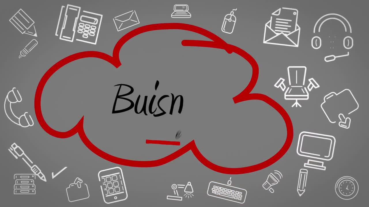 구름 흐름 차트를 그리는 사업가