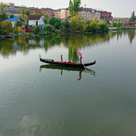 gondola riding on river