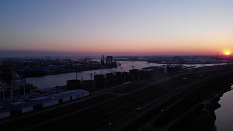 brielse meer and the storage facility at maasvlakte harbour in rotterdam