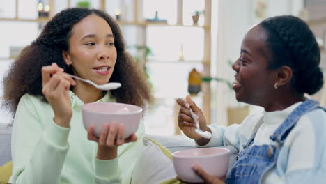 African-women,-talking-and-eating-breakfast