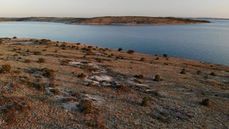 warm evening light over karst landscape