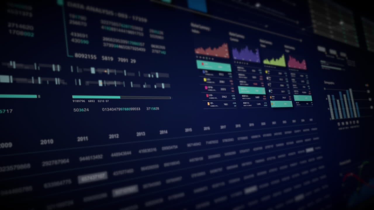 visualizzazioni di dati dinamici per infografiche aziendali, grafici animati e intuizioni basate sui dati per un modello di riunione aziendale. esplorare il mondo del trading, delle borse e delle criptovalute