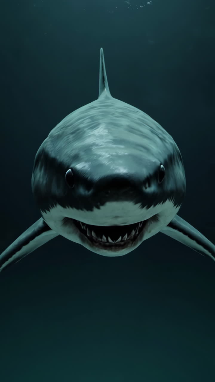 Great White Shark Underwater Closeup
