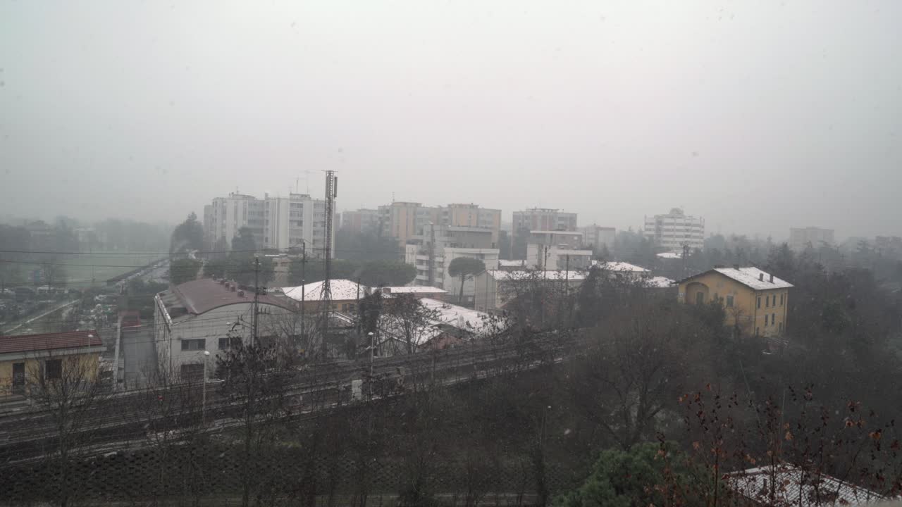 таймлапс зимний пейзаж в болонье италия