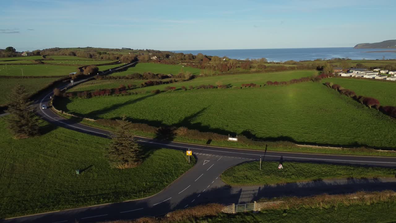공중 조망  ⁇ 도 차량 시속 20마일 제한 시골 농업 시골