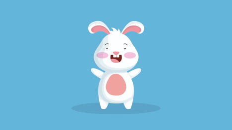 happy easter animated card with cute rabbit