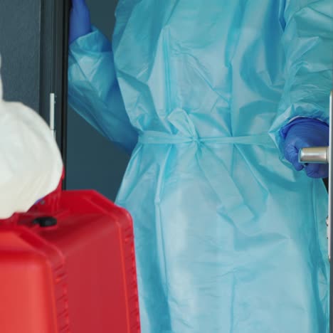 red case with medicines delivered to hospital door