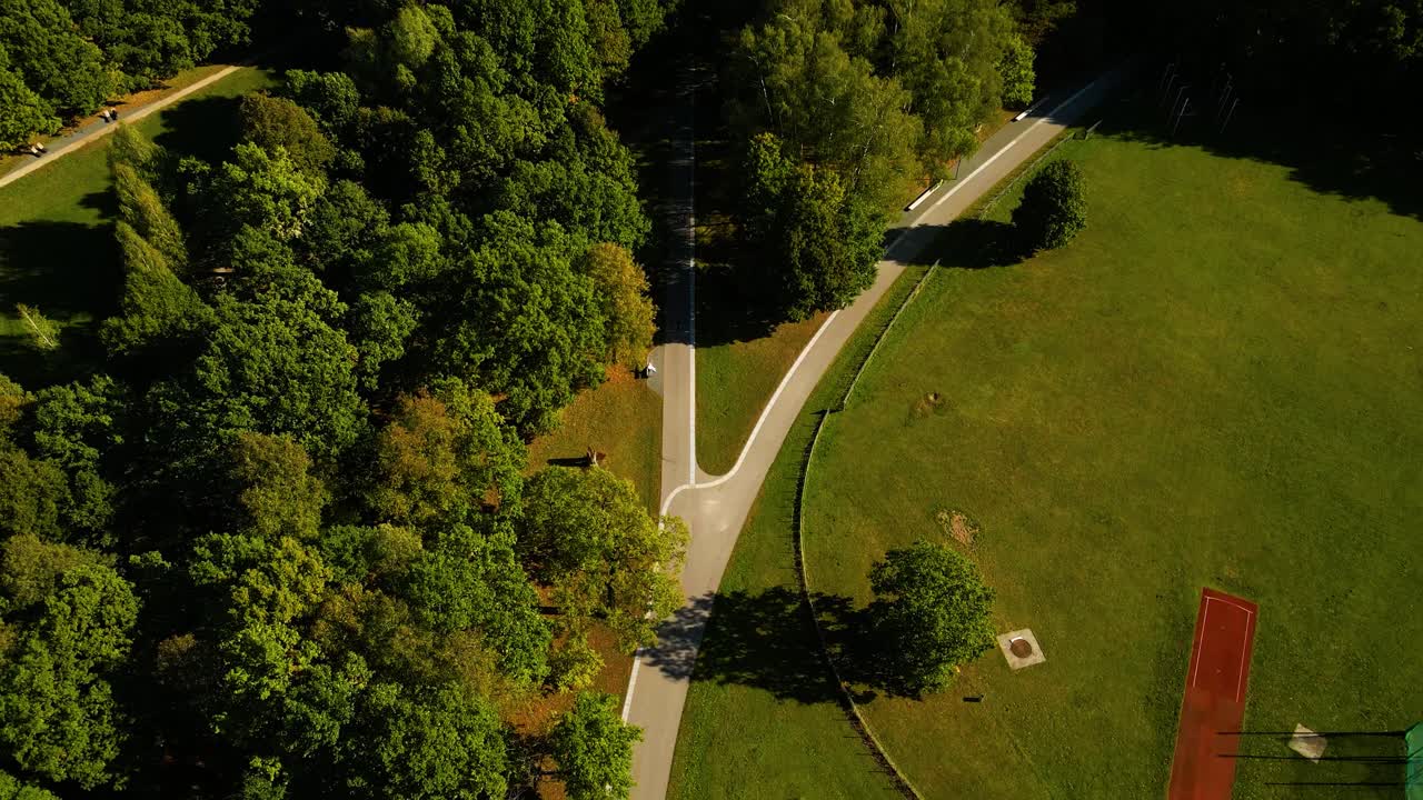 drone shot over the oak park in Kaunas, Lithuania