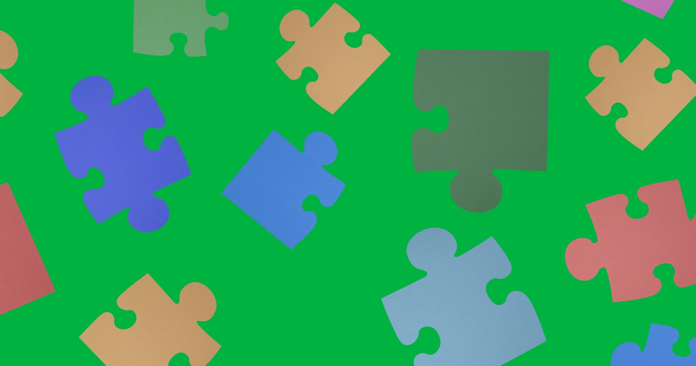 Colorful digital animation icon celebrates National Puzzle Day on a black background.
