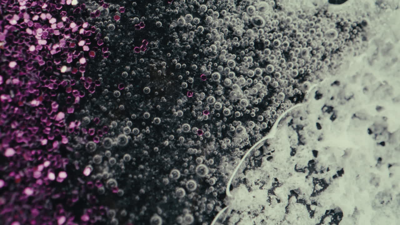 Pink Glitter and Ice Bubbles