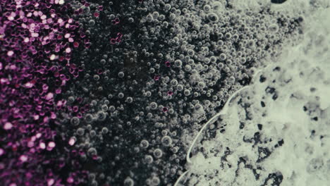 pink glitter and ice bubbles