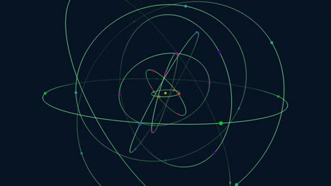 circular arrangement of colorful circles, gradually increasing in size, clockwise pattern