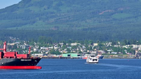 Industrial-Hub:-Duke-Point-B's-Container-Ships-with-Nanaimo's-Cityscape