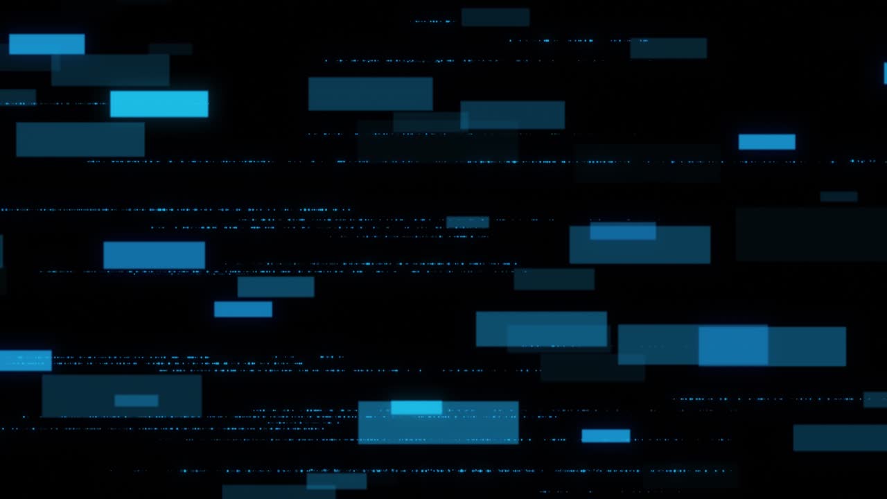 Digital cyberspace particles flowing data technology background rays of neon light lines moving