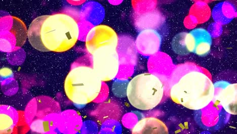 animación de confeti sobre la nieve que cae.