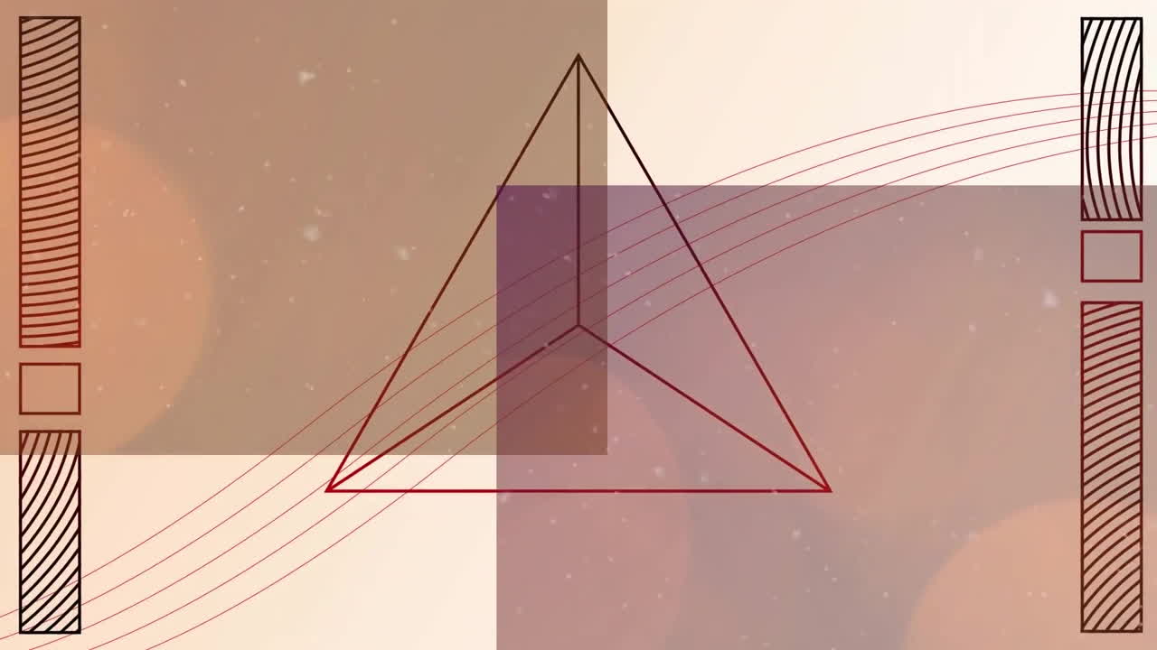 Animation of snow falling over shapes moving