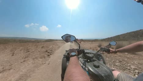 A-view-of-the-stunning-island-of-Cyprus,-seen-from-a-quad-bike-tour-taking-tourists-from-all-over-the-world