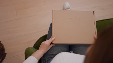 person unboxing a package