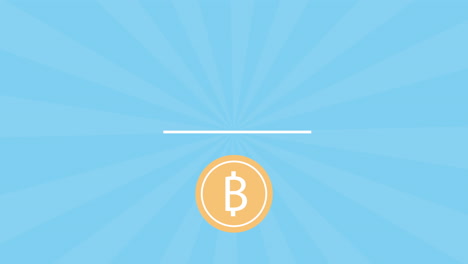 el dinero virtual de bitcoin es una animación de video.