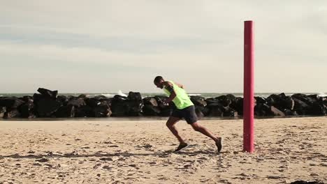 Man-running-on-the-beach