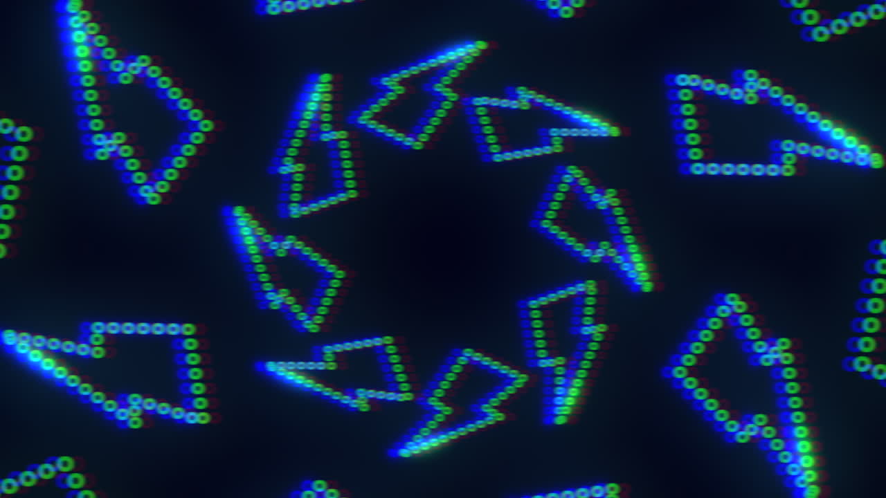 patrón circular de flechas de varias formas y colores