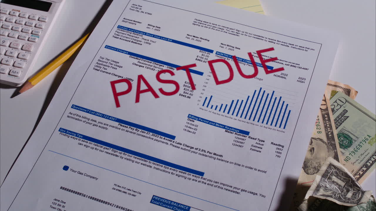 지연된 천연가스 청구서가 총으로 떨어집니다.