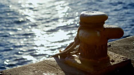 bollard at the dock 4k