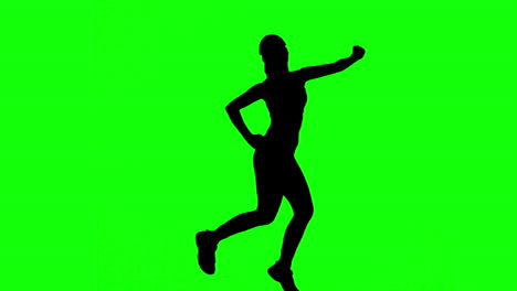 Silhouette-Einer-Frau-Beim-Training-Auf-Einem-Greenscreen