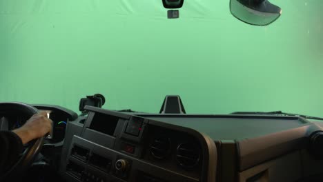 conducción de camiones y pantalla verde en cámara lenta 3