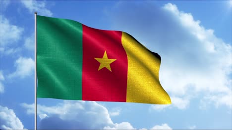 cameroon flag waving in the wind