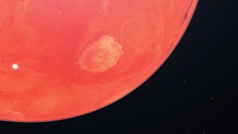 4k planeta marte alta calidad - planeta marte en órbita con estrellas en el fondo alta calidad 4k - marte en fondo negro - el planeta marte que hace un círculo completo, saltos - marte planeta rojo