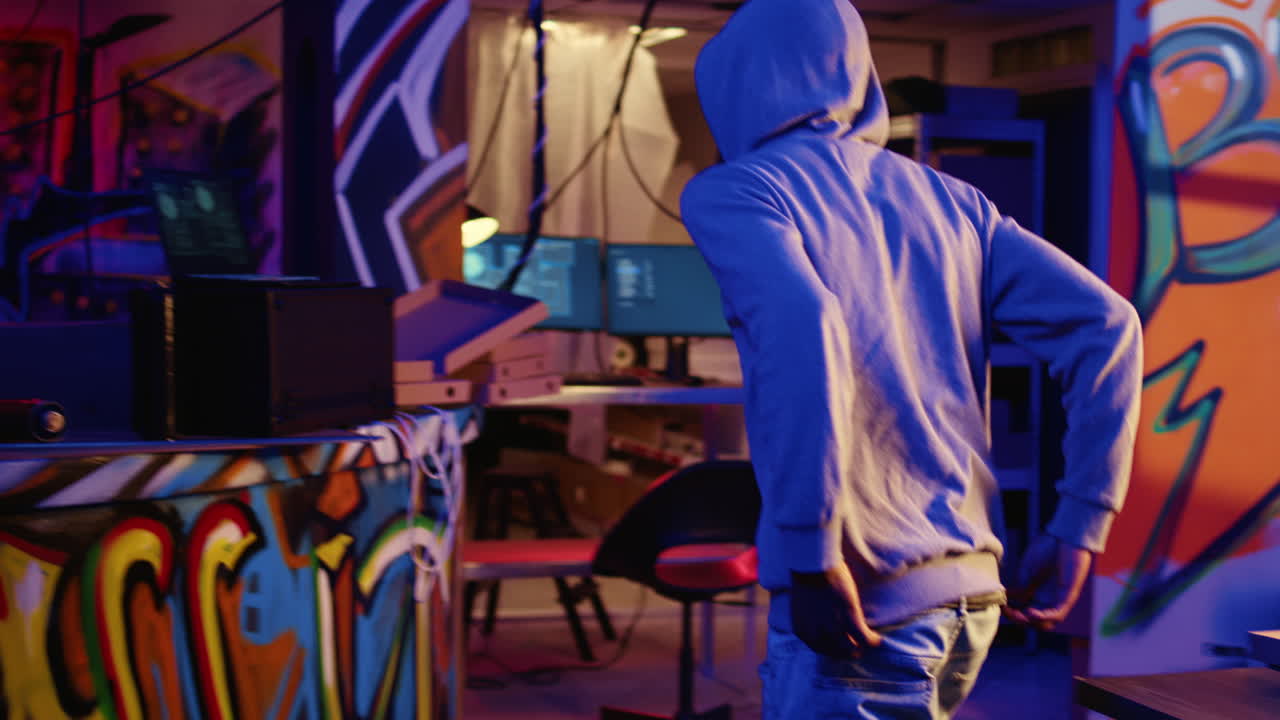 컴퓨터 방해를 하는 후드 해커