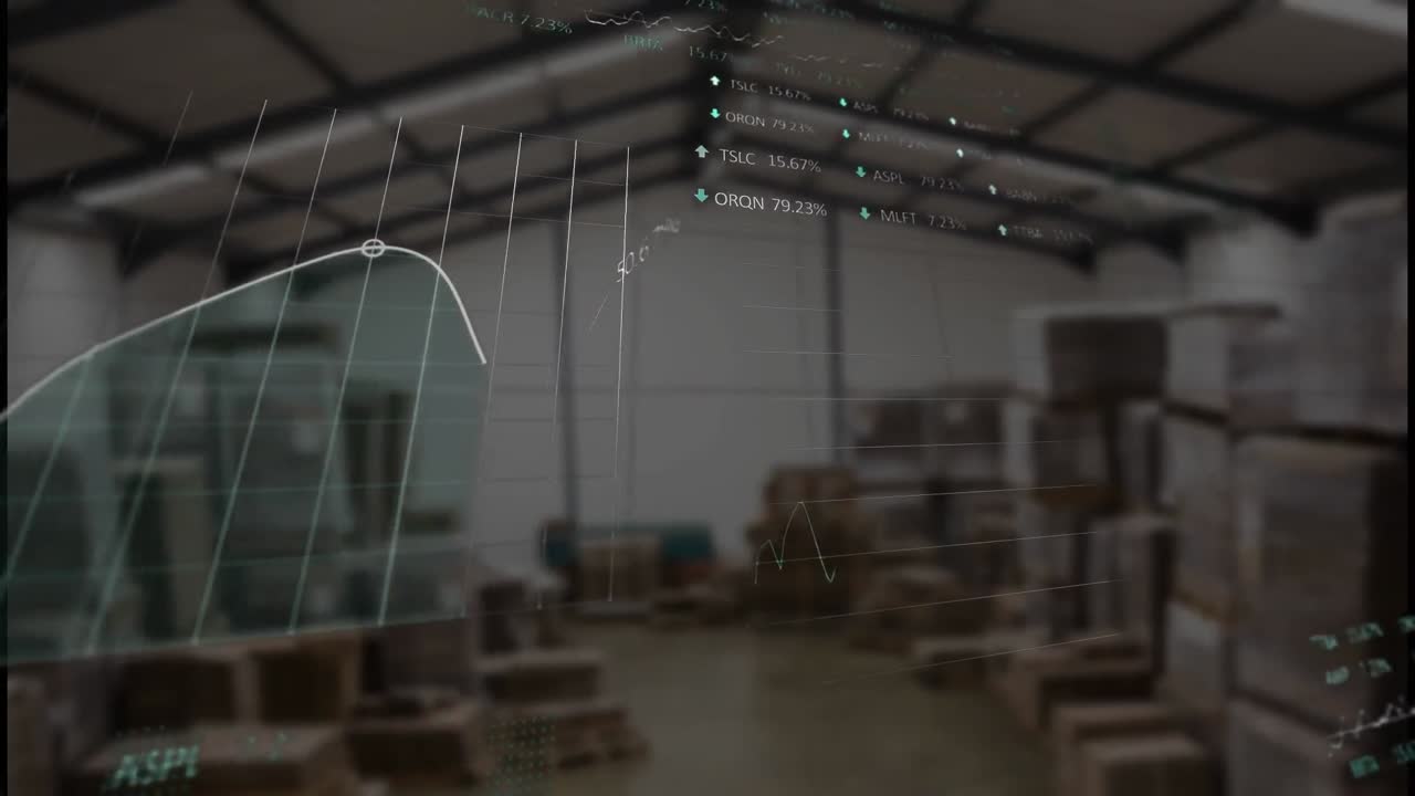 Animation of statistical and stock market data processing against warehouse