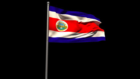 Bandera-Nacional-De-Costa-Rica-Ondeando-En-El-Asta-De-La-Bandera