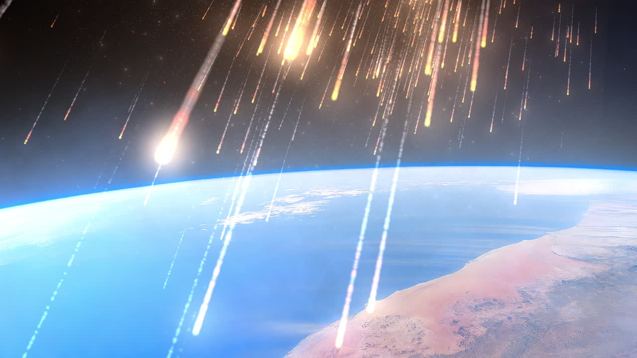 Meteor shower entering Earth’s atmosphere