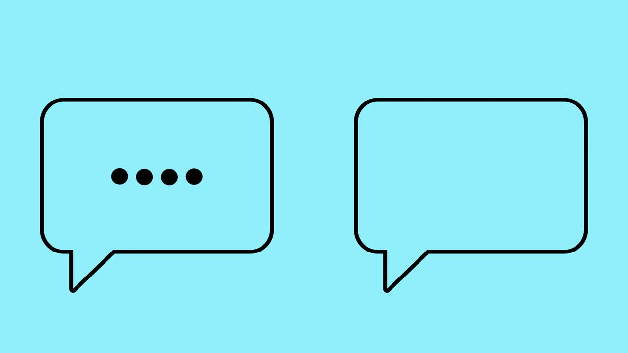 음성 거품, 원 로딩 바 애니메이션과 함께 메시지 구름, 알파 채널 (투명한 배경 + 루프 4k)