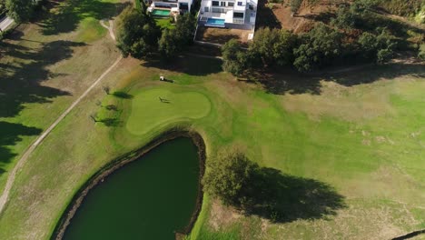 aerial view of golf course