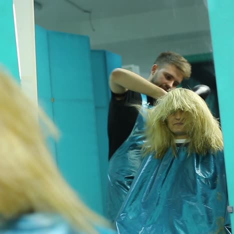 peluquero profesional cortando el cabello