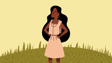 mayan female indigenus character animation