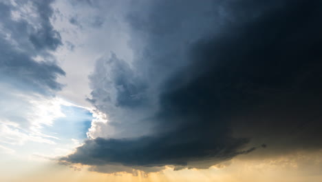 black storm clouds rush across the sky in 4k visual timelapse