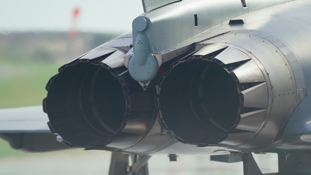 Close-up of a fighter jet's exhaust