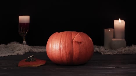 Calabaza-De-Halloween-Con-Cara-De-Miedo