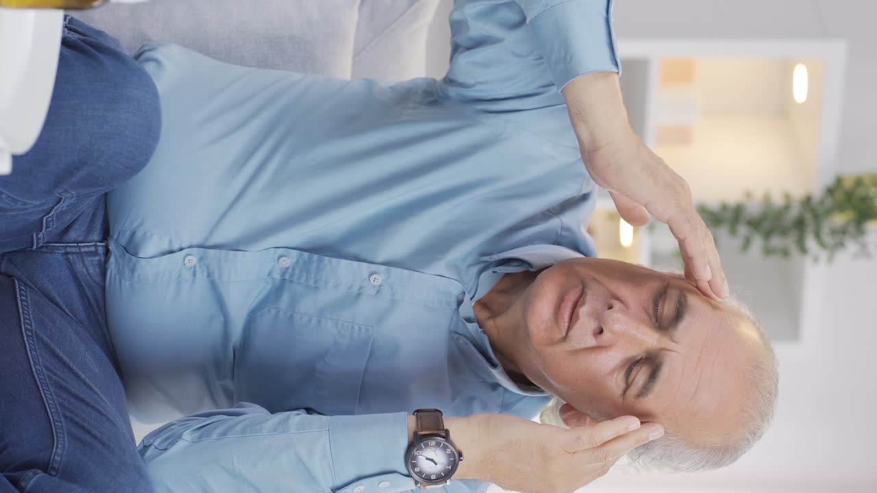 vídeo vertical del anciano con el efecto placebo.