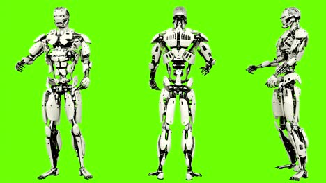robot android is drunk idle. realistic looped motion on green screen background. 4k