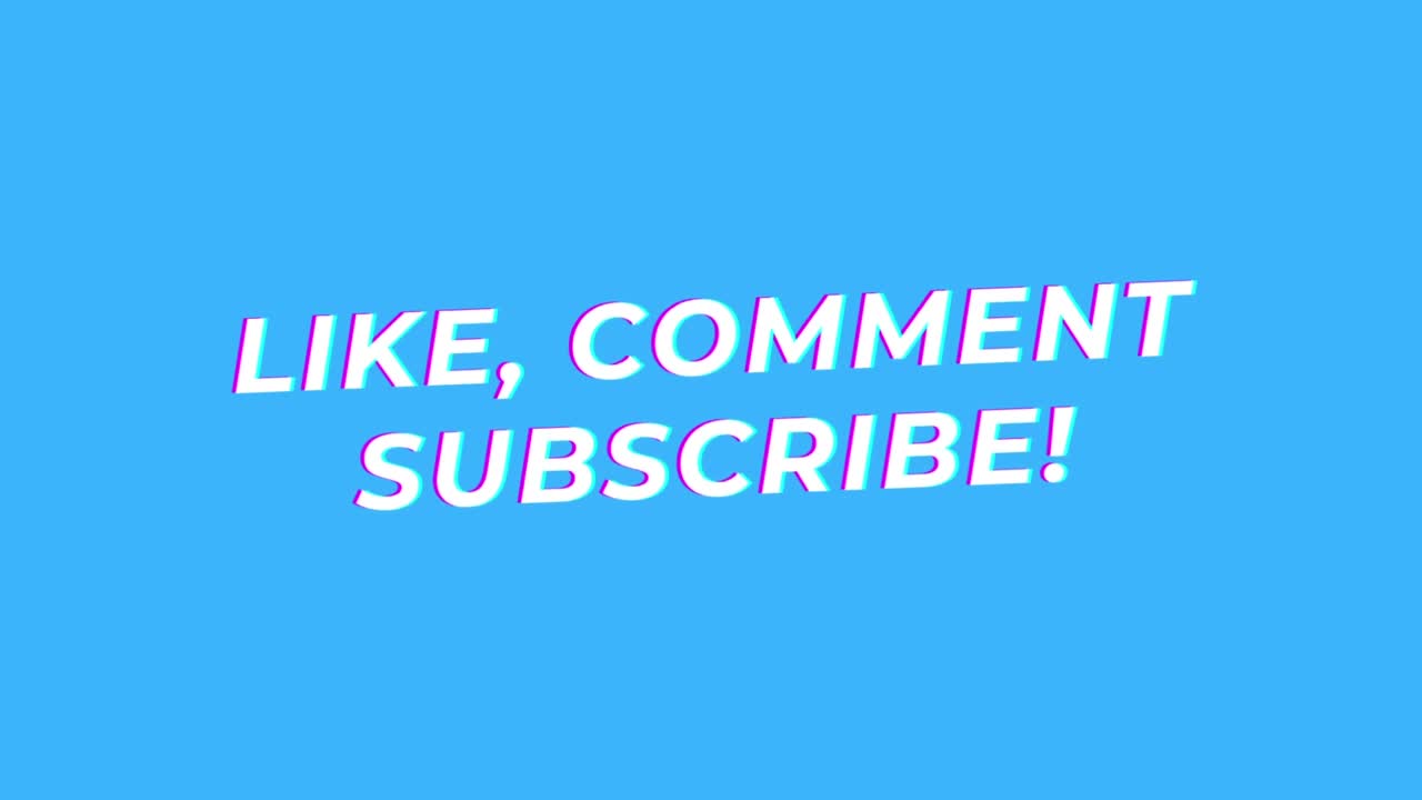 Animated text like comment subscriber thanks thank you for watching youtube streaming outro