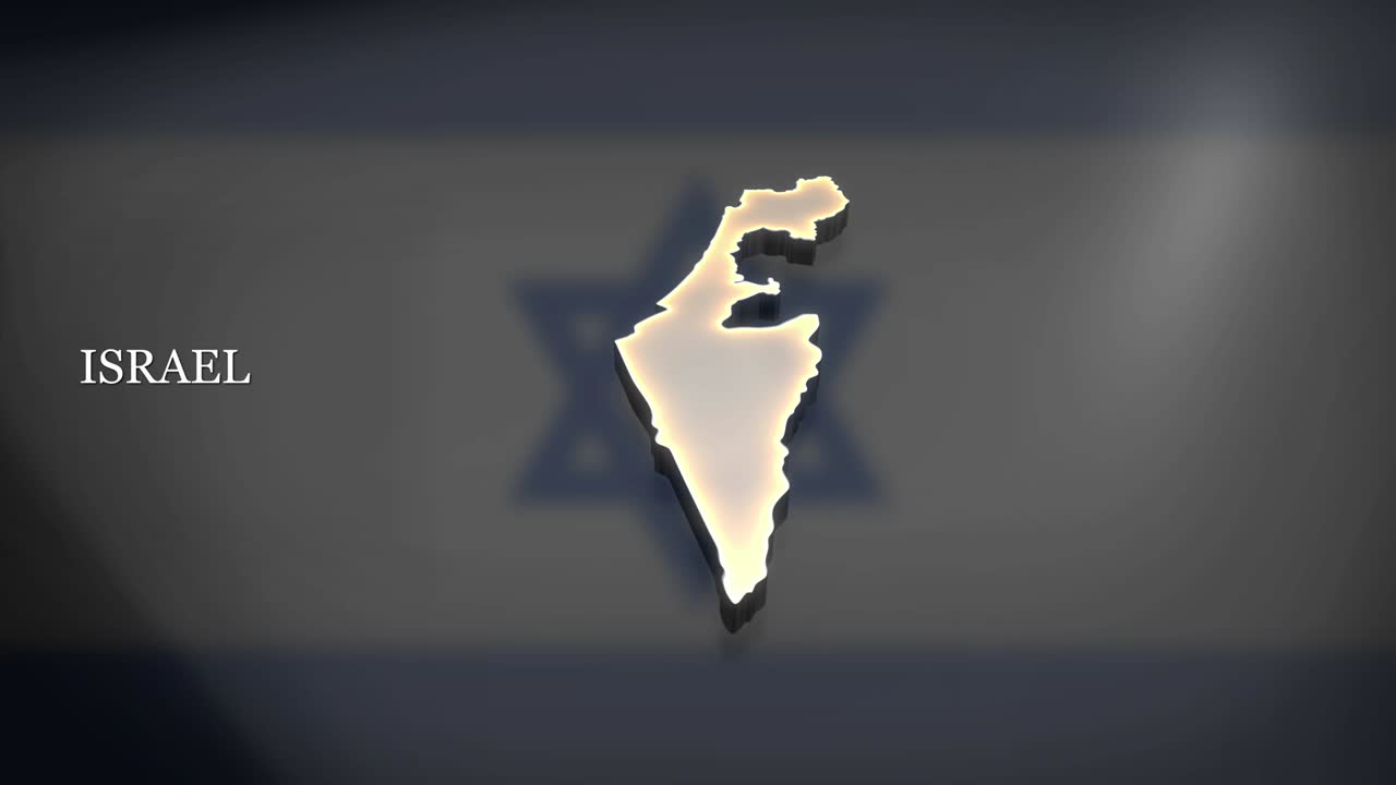 Mappa animata 3D di Israele (senza Cisgiordania e Striscia di Gaza).
