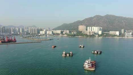 hong kong gold coast area, low angle aerial view