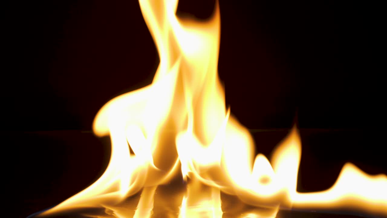 Fire Flames Isolated on Black Background
