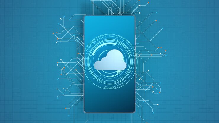 Mobile and cloud computing, subject of science and technology, 3d rendering.