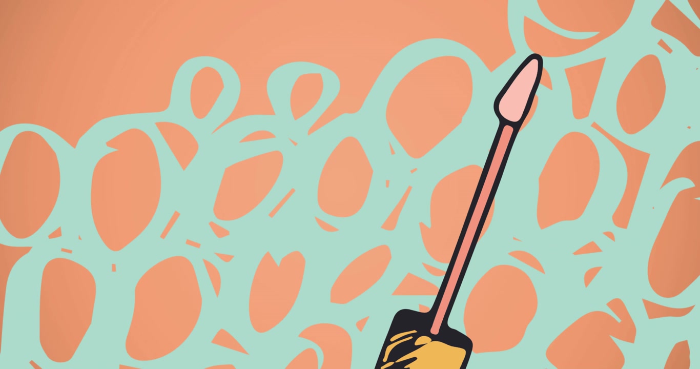 Animation of lip gloss on orange background
